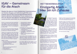 Grafikdesign Magazin design Doppelseite des heimatwerkstatt atsch magazins equallyathomeeverwhere