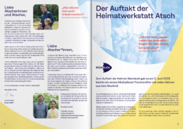 Grafikdesign Magazin design Doppelseite des heimatwerkstatt atsch magazins equallyathomeeverwhere
